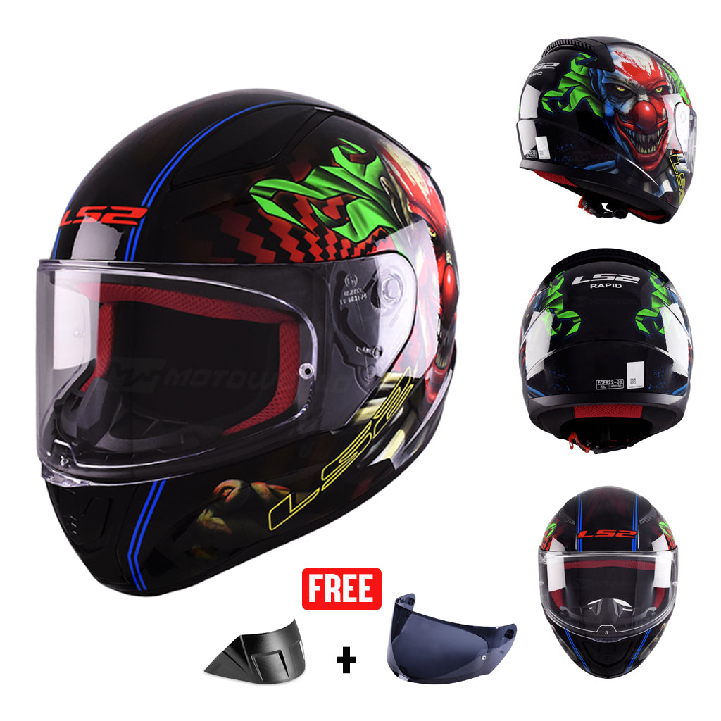 LS2 FF353XV RAPID MOTORCYCLE FULL FACE HELMET W/ FREE VISOR