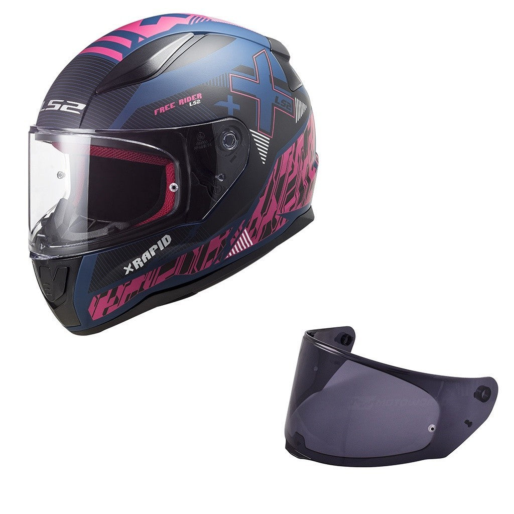 LS2 FF353XV RAPID MOTORCYCLE FULL FACE HELMET W/ FREE VISOR