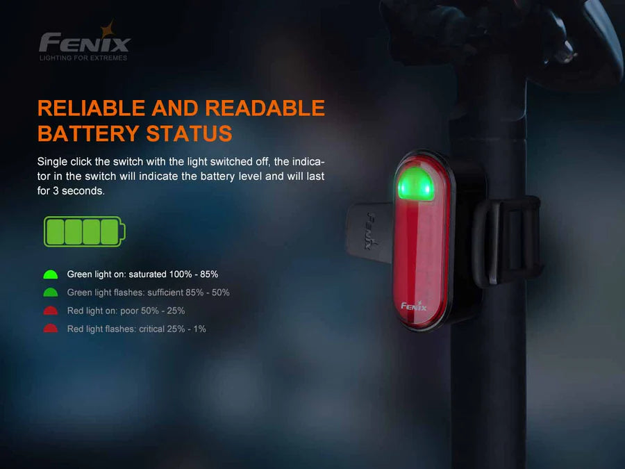 FENIX BC05RV2.0 RECHARGEABLE BIKE TAIL LIGHT