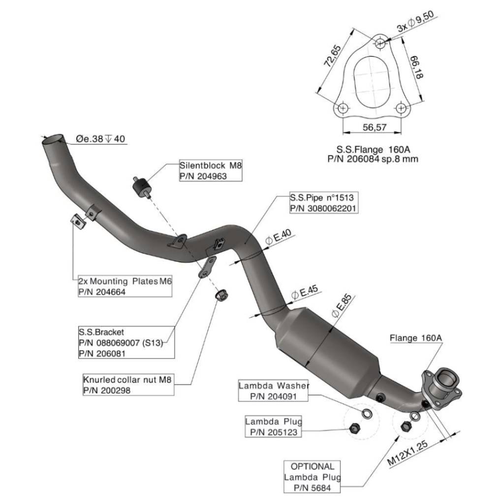 LEO VINCE HEADER PIPES FOR HONDA X-ADV 2017 - 2024