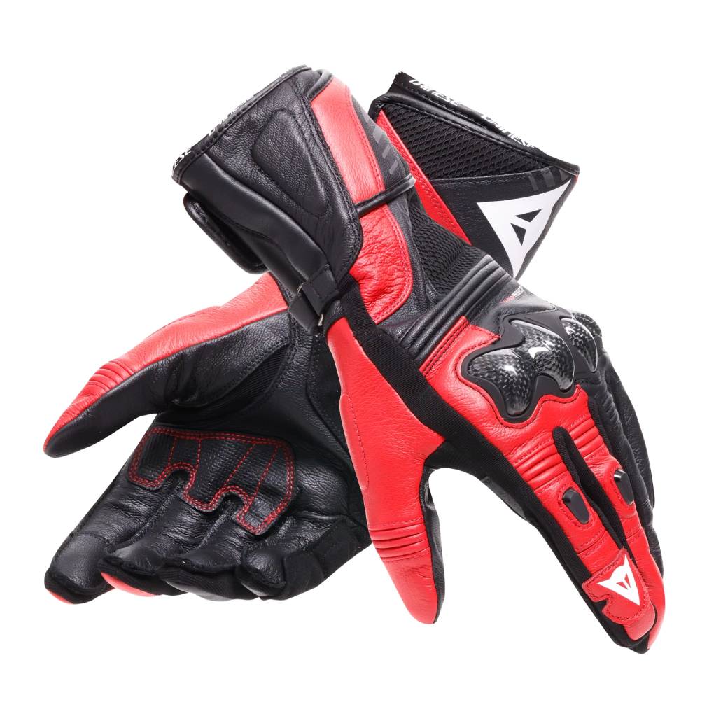 DAINESE REACTO CARBONG LONG LEATHER MOTORCYCLE GLOVES