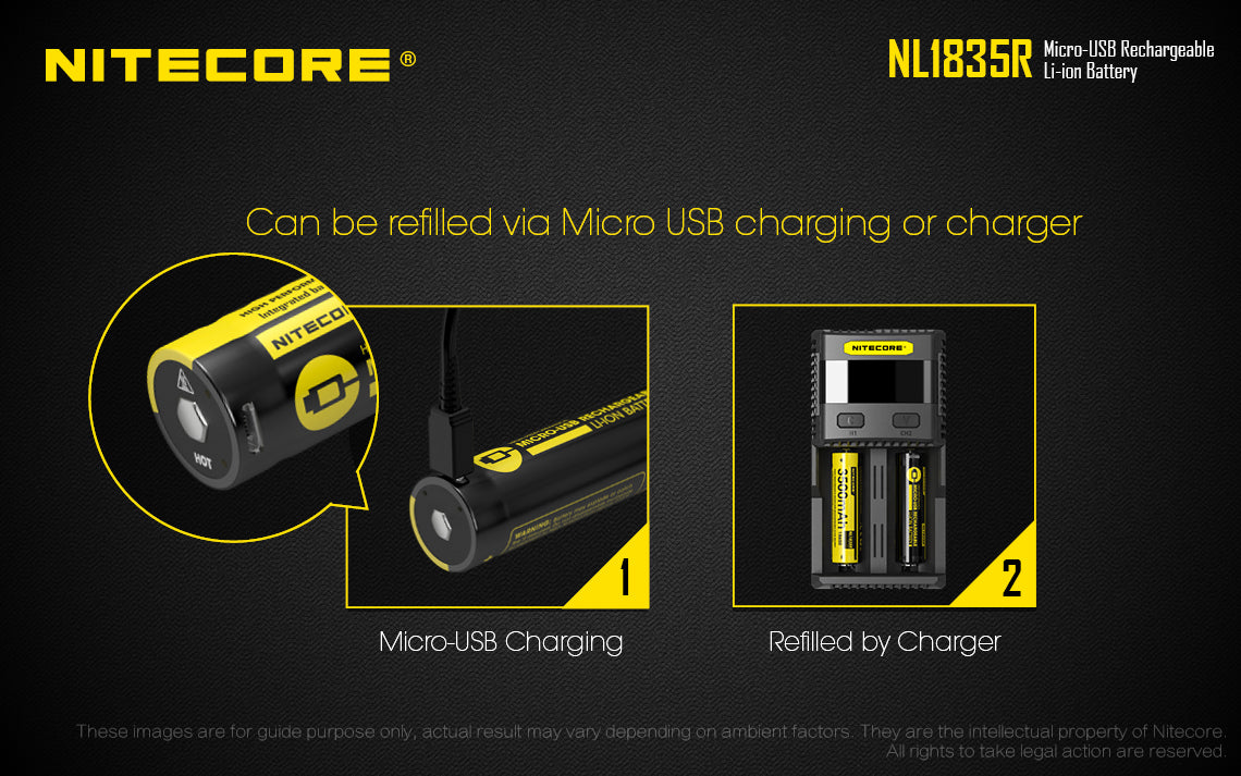 NITECORE 18650 RECHARGEABLE MICRO USB 3500MAH (NL1835R)