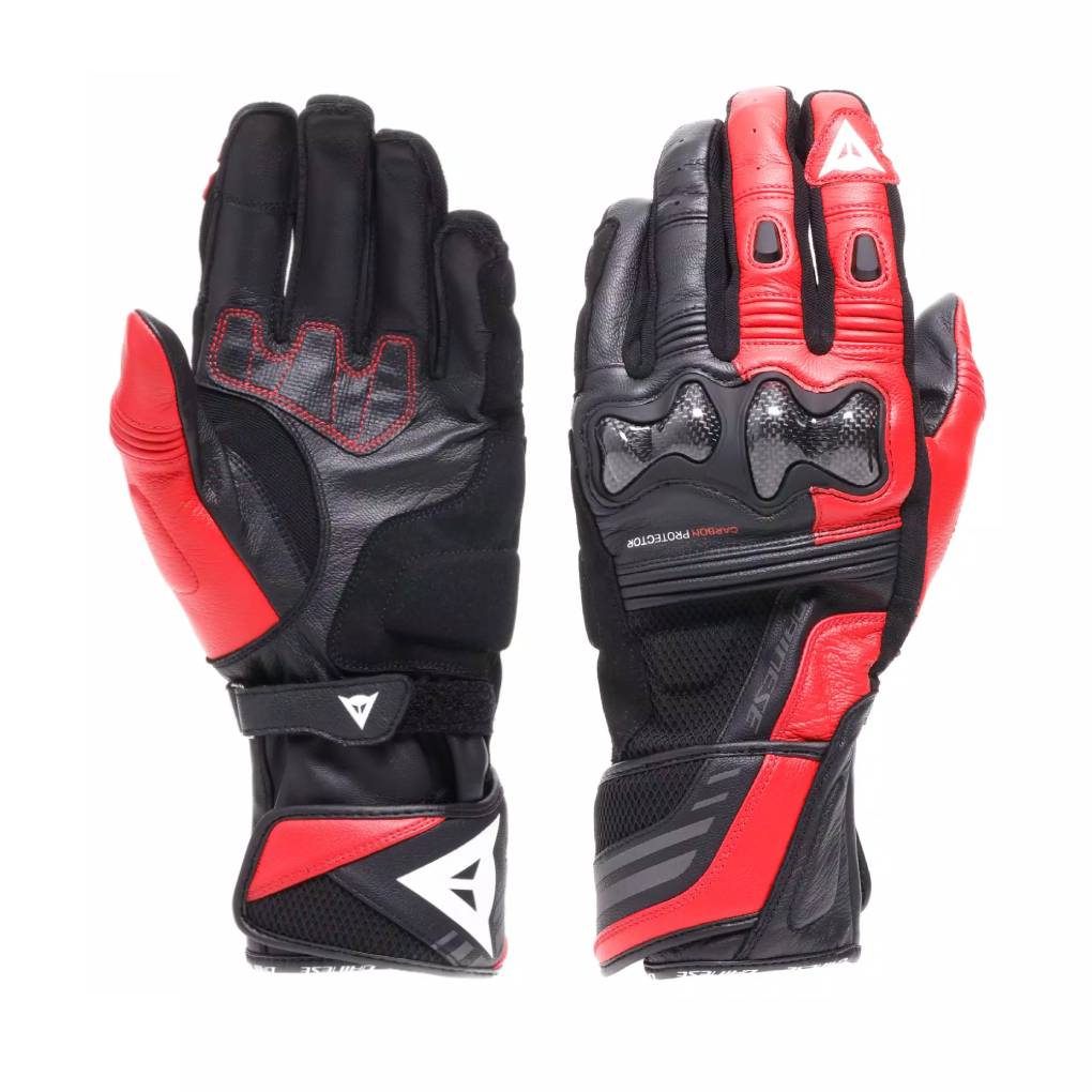 DAINESE REACTO CARBONG LONG LEATHER MOTORCYCLE GLOVES