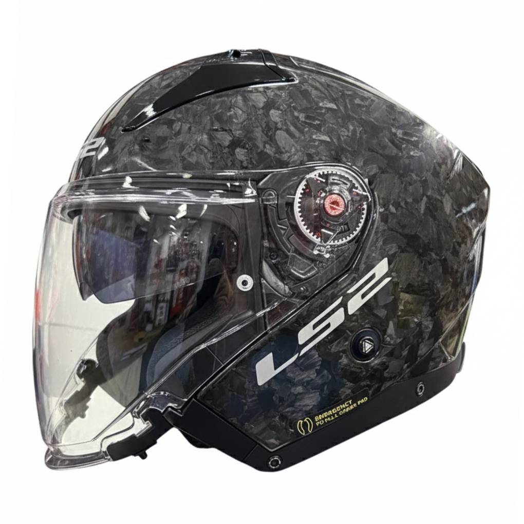 LS2 OF603 INFINITY II CARBON MOTORCYCLE OPEN FACE HELMET