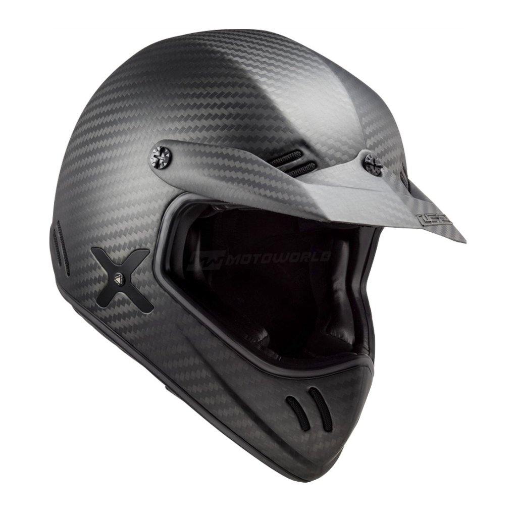 Motorradhelm LS2 MX471 XTRA – Carbon Mat, Größe M, Mit Belüftung & Notfall-Extraktionssystem