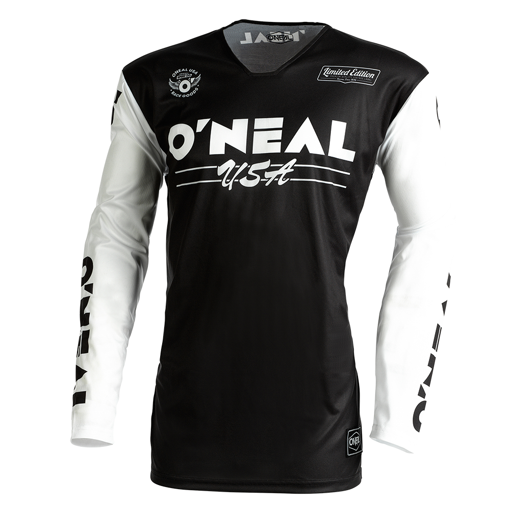 Maillot Cycliste O'Neal Pin It Rétro - Tissu Léger Respirant, Poche Zippée Cachée, Coupe Ajustée - Mixte